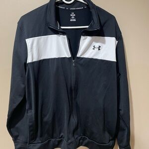 Under Armour Men's Black and White Full Zip Jacket